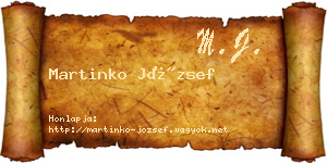Martinko József névjegykártya